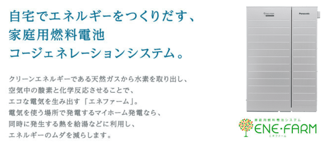 自宅でエネルギーをつくりだす、家庭用燃料電池コージェネレーションシステム。